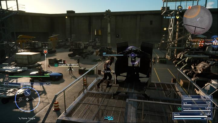 You can use the turret to eliminate enemies. - Chapter 5 - Dark Clouds | Main storyline - Main storyline - Final Fantasy XV Game Guide