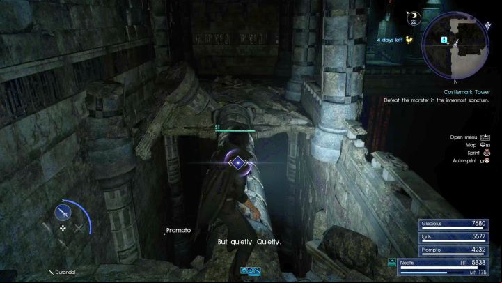 The mentioned makeshift bridge. - Costlemark Tower | Optional dungeons - Optional dungeons - Final Fantasy XV Game Guide