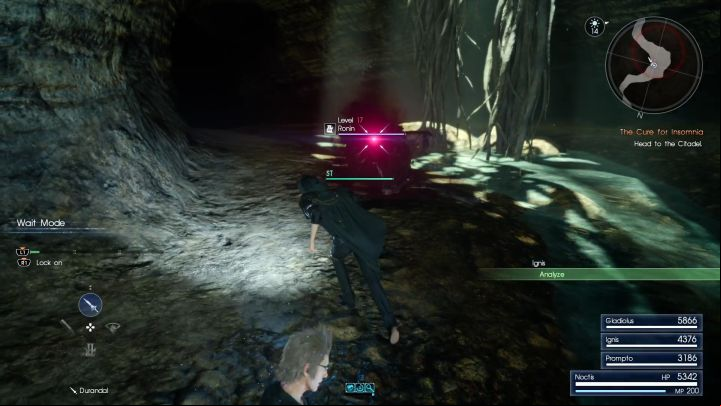 The first enemy you encounter here - a Ronin. - Daurell Caverns | Optional dungeons - Optional dungeons - Final Fantasy XV Game Guide
