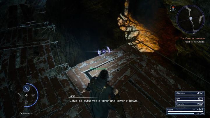 Dont forget to lower the ladder. - Daurell Caverns | Optional dungeons - Optional dungeons - Final Fantasy XV Game Guide