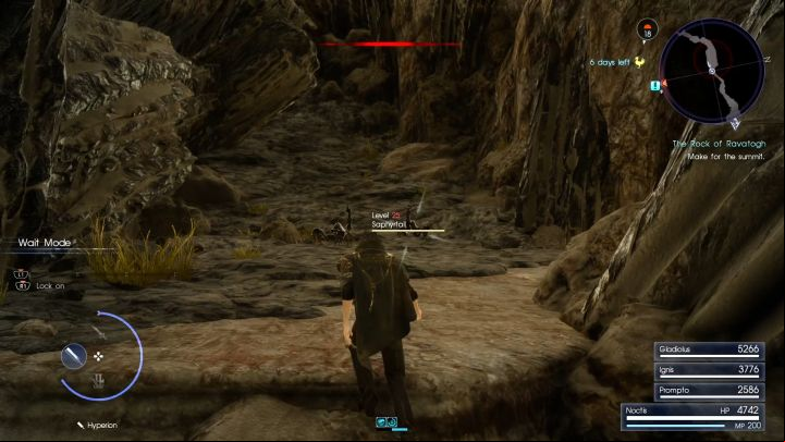 The first group of enemies - Saphyrtail. - Rock of Ravatogh | Optional dungeons - Optional dungeons - Final Fantasy XV Game Guide