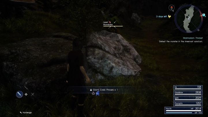 The first enemy you stumble upon here - Mandrake. - Malmalam Thicket | Optional dungeons - Optional dungeons - Final Fantasy XV Game Guide