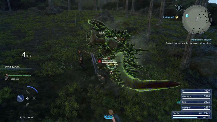 The enemy can be easily knocked over - you only need to attack its legs. - Malmalam Thicket | Optional dungeons - Optional dungeons - Final Fantasy XV Game Guide