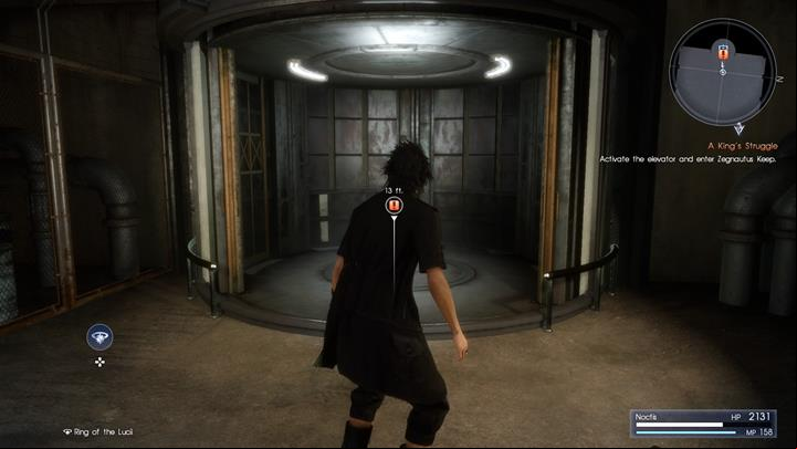 After a short walk you will reach an elevator from which a group of enemies will emerge - Chapter 13 - Redemption | Main storyline - Main storyline - Final Fantasy XV Game Guide