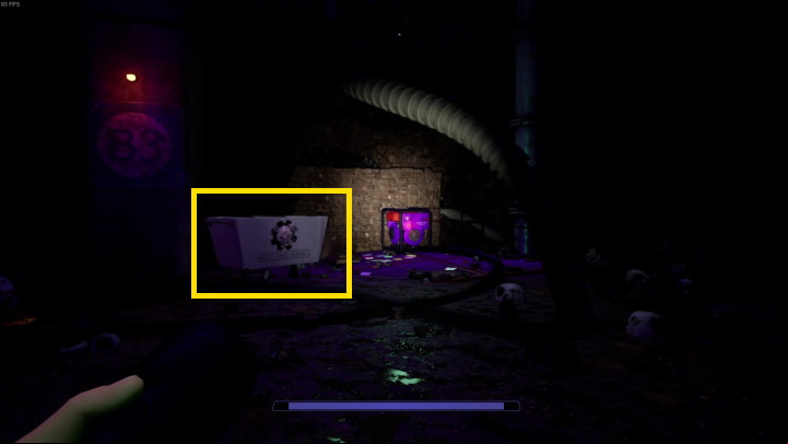 Look at the security feed and wait for the animatronic to be near the three buckets in the corner of the room - FNAF SB: Chica - boss, how to defeat? - Bosses - FNAF Security Breach Guide