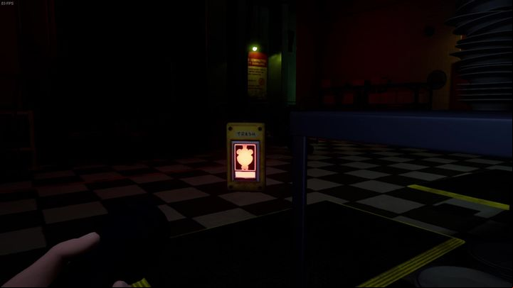 Then, go to the table on the opposite side and press the button next to it - FNAF SB: Dumpster Diving - walkthrough, solution - Walkthrough - FNAF Security Breach Guide