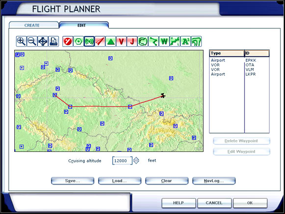 Flight route. - Cruise - Exemplary flight: Mooney Bravo - Flight Simulator X - Game Guide and Walkthrough