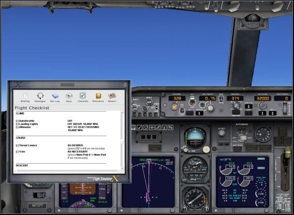 The checklist. - Take-off - Exemplary flight: Boeing 737-800 - Flight Simulator X - Game Guide and Walkthrough