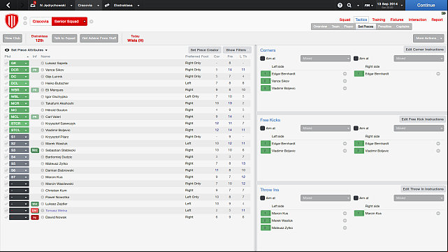 Set pieces are arguably very important in modern football, so you shouldnt ignore this element in Football Manager - Set pieces - Tactics - Football Manager 2014 - Game Guide and Walkthrough