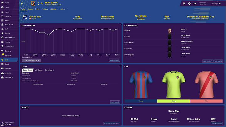 After choosing a league, it will be the time to find the team that suits you best - First steps in career of Football Manager 2019 - Good start - Football Manager 2019 Guide and Tips