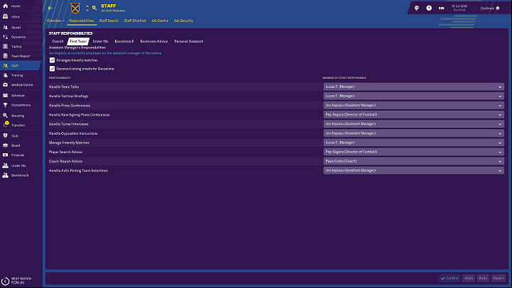 In Football Manager 2019 you dont have to manage everything alone - General Tips for Football Manager 2019 - Good start - Football Manager 2019 Guide and Tips