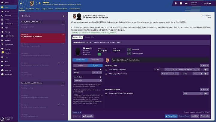 During the season there may be a situation in which you have some unnecessary players or youll want to make room in the club for other players - Transfers in Football Manager 2018 - Club management - Football Manager 2019 Guide and Tips