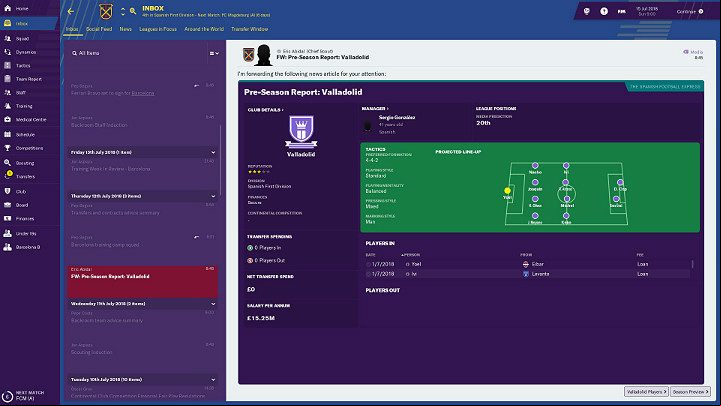 The first and very important source of information is the Scout report, which lands to your e-mail inbox - Preparations for a match in Football Manager 2019 - Match - Football Manager 2019 Guide and Tips