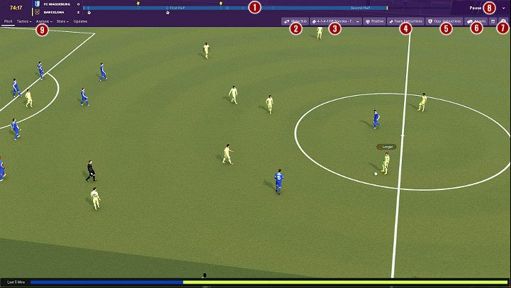 The match interface in Football Manager 2019 is clear and allows you to efficiently respond to the current situation on the field - Match in Football Manager 2019 - Match - Football Manager 2019 Guide and Tips