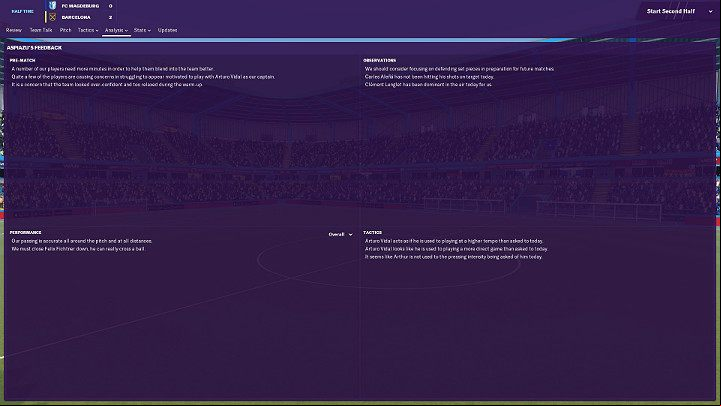 The assistant plays an invaluable role during a match and will always provide you with detailed reports about the current situation, as well as propose some changes - Match in Football Manager 2019 - Match - Football Manager 2019 Guide and Tips