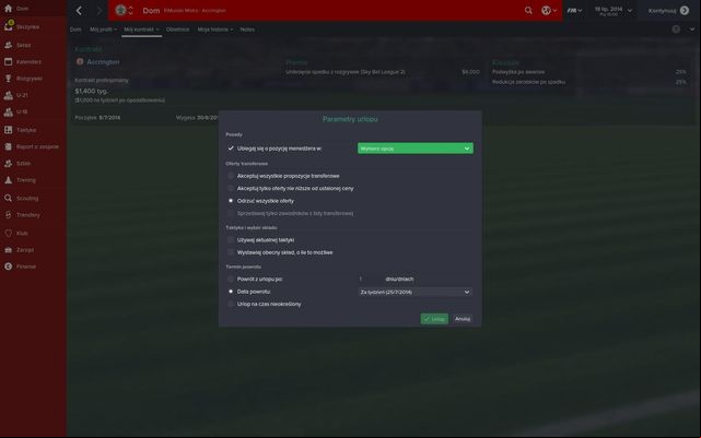 When you go on holiday, you must set some options that will help your assistant manage the club during your absence - How to send coach on a holiday? - General tips - Football Manager 2015 - Game Guide and Walkthrough