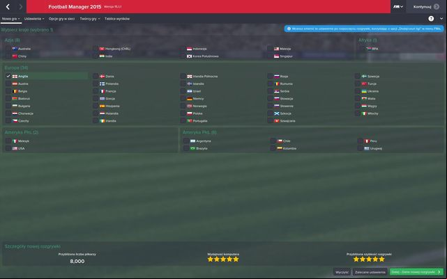 The next part of creating the career allow you to choose which countries matches will be simulated during the game - Setting up your game - Starting the game - Football Manager 2015 - Game Guide and Walkthrough