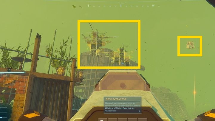 Importantly, you can also collect metals and synthetics from the air: they float as dust clumps, and if they aren't too far away, you can pick them up with the extractor - this provides a constant and unlimited source of basic crafting materials - Forever Skies: First steps - how to start the game - Basics - Forever Skies Guide