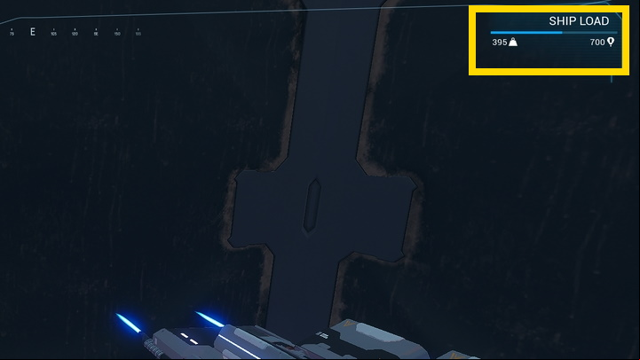 You can use the building tool to check the ship's current and maximum load in the upper-right corner of the screen - Forever Skies: Beginners guide - tips and tricks - Basics - Forever Skies Guide
