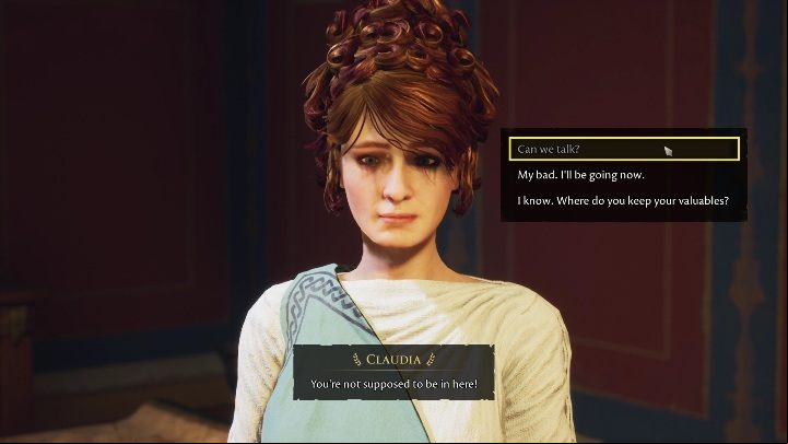 You surely a woman crying upstairs in one of the rooms next to the red carpet - The Forgotten City: Quinctius - walkthrough - Part 4 - The Forgotten City Guide