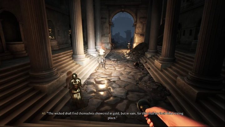 According to this principle, if someone commits a sin, then everyone in the city is equally punished - they turn into gold - The Forgotten City: Golden Rule - how does it work? - FAQ - The Forgotten City game guide