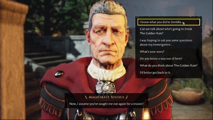 Go back to the cities and go to Sentius - The Forgotten City: Finding Sentilla - walkthrough - Part 3 - The Forgotten City Guide