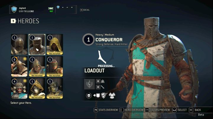 The Conqueror on the character selection screen. - How to play Conqueror? - Knights - For Honor Game Guide