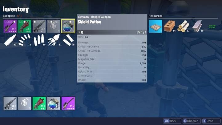 Shield potion should be used immediately. - Meds in Fortnite: Battle Royale | Weapons and items - Weapons and items - Fortnite: Battle Royale Game Guide