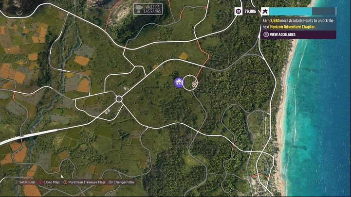 The barn find is located south of Valle De Las Ranas - Forza Horizon 5: All Barn Finds - list - Guide - Forza Horizon 5 Guide