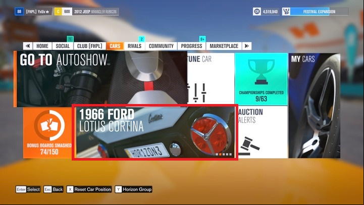To enter the autoshow, select the icon of cars in the festival, in the auction house - Buying Cars - Gameplay basics - Forza Horizon 3 Game Guide