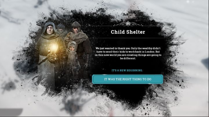 If you issue a law that increases the wellness of inhabitants, they will thank you. - The book of laws in Frostpunk - The Book of Laws - Frostpunk Game Guide