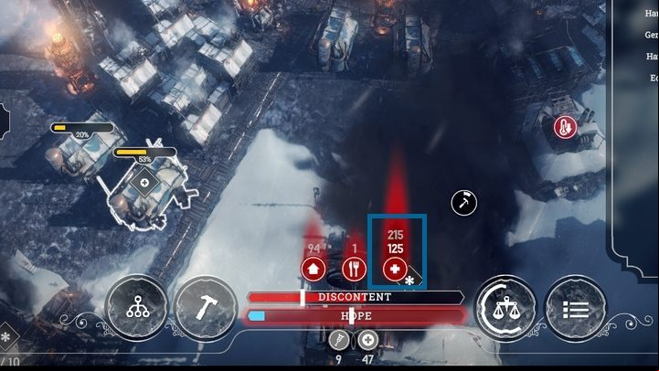 Inadequate medical care can lead to mass diseases. - Hazards in Frostpunk - Basic tips - Frostpunk Game Guide