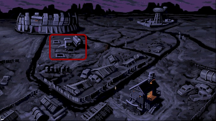 Go to the left and on the map of the area that appears when you do, and then select the trailer (on the left) - Help Mo fix the bike | Chapter One Walkthrough - Chapter One | Full Throttle Remastered Walkthrough - Full Throttle Remastered Game Guide
