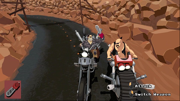 You will acquire the next necessary tool from this gentleman. that there are three bold guys riding on this route, you can distinguish them by looking at their facial hair - the man you are looking for has a black moustache and beard, the others, blonde and brown. - Get the booster and goggles | Chapter Two Walkthrough - Chapter Two | Full Throttle Remastered Walkthrough - Full Throttle Remastered Game Guide