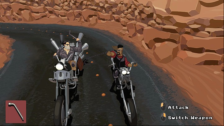 Take the chain from this handsome fellow. - Get the booster and goggles | Chapter Two Walkthrough - Chapter Two | Full Throttle Remastered Walkthrough - Full Throttle Remastered Game Guide
