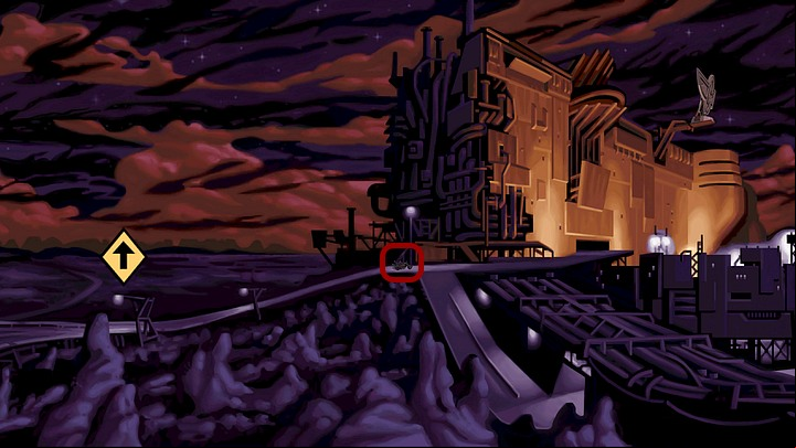 Start the bike (it is standing to the left of the building) and go to the vicinity of the Vulture hideout (the yellow arrow facing upwards on the left side) - Get to the hideout of the Vultures | Chapter Three Walkthrough - Chapter Three | Full Throttle Remastered Walkthrough - Full Throttle Remastered Game Guide