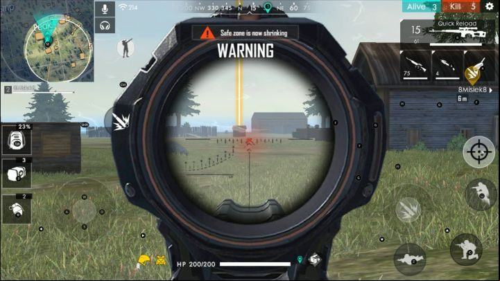 You dont have to rush immediately to the center of a zone - you can run into someones crosshair (like in the picture above). - Game zone - shrinking the battlefield | Garena Free Fire - Battlefield - Garena Free Fire Guide