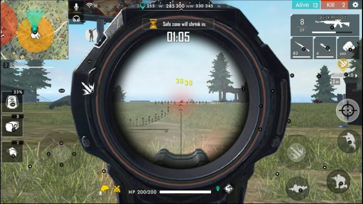 Use your inventory - for example, a sniper or assault rifle will allow you to eliminate the enemy from a great distance. - Garena Free Fire: Tips and tricks - Basics - Garena Free Fire Guide
