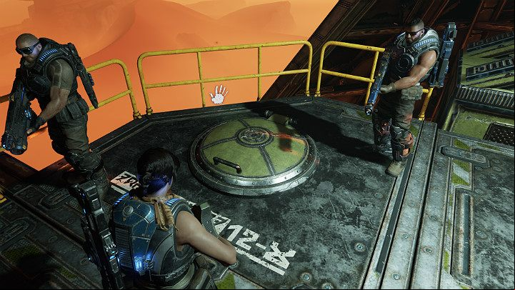 Preparations for launching the UNR missile are underway - the Delta team is conducting a desperate evacuation - Act 3 Chapter 4 - One small step | Gears 5 Walkthrough - Act III - Gears 5 Guide