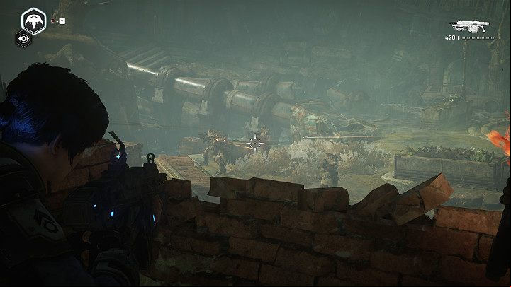When you manage to clear the building, and one of the lasers is deployed, you will have to hold the position for a while and repel the enemy attack - Act 4 Chapter 1 - Homefront | Gears 5 Walkthrough - Act IV - Gears 5 Guide