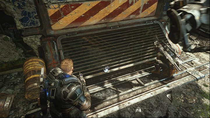 Raise the grate to go to the rest of the location - Act 1 Chapter 1 - Shot in the Dark | Gears 5 Walkthrough - Act I - Gears 5 Guide