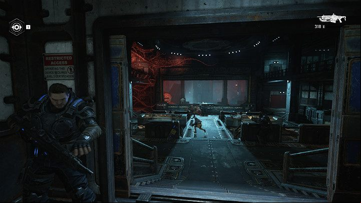 The main control center of the research station is full of enemies - Act 1 Chapter 1 - Shot in the Dark | Gears 5 Walkthrough - Act I - Gears 5 Guide