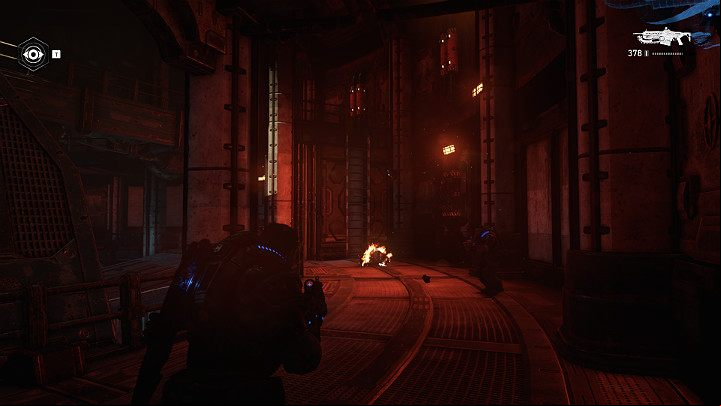 Climb the ladder and use the control to open the rocket hatch - Act 1 Chapter 1 - Shot in the Dark | Gears 5 Walkthrough - Act I - Gears 5 Guide