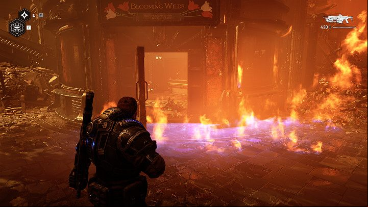 Stand in front of the building on the corner - Act 1 Chapter 4 - The Tides Turn | Gears 5 Walkthrough - Act I - Gears 5 Guide