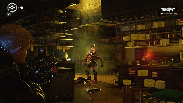 As soon as you appear in the doorway leading to the kitchen, you will see a new enemy type - Act 1 Chapter 4 - The Tides Turn | Gears 5 Walkthrough - Act I - Gears 5 Guide