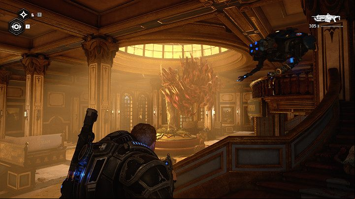 Going down the main age of the hotel, you will face another big threat - a swarm of leeches - Act 1 Chapter 4 - The Tides Turn | Gears 5 Walkthrough - Act I - Gears 5 Guide