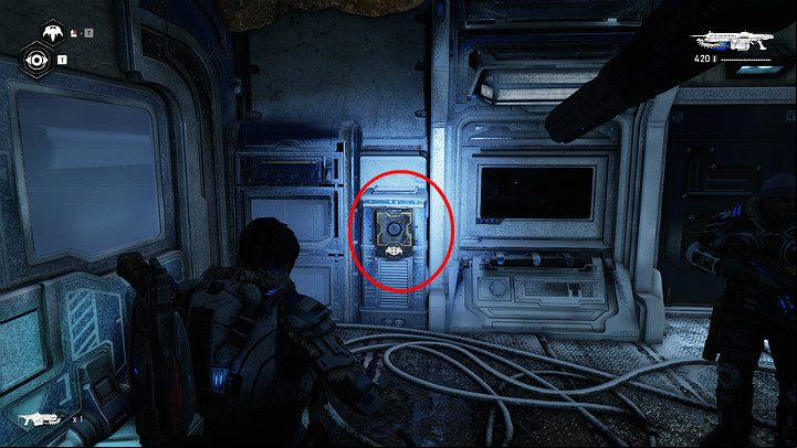 Turn right near the tree and keep going until you reach the room with a control - Act 2 Chapter 2 - Into the Wild | Gears 5 Walkthrough - Act II - Gears 5 Guide