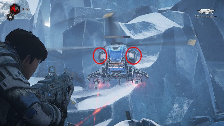 Aim at the helicopters engines - this is the fastest way to destroy it - Act 2 Chapter 4 - The Source of It All | Gears 5 Walkthrough - Act II - Gears 5 Guide