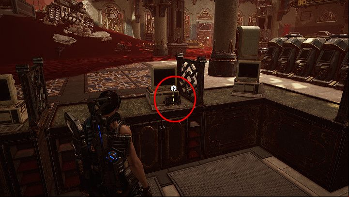 On the right, you will notice a long counter with computers - Act 3 Chapter 1 - Fighting Chance | Gears 5 Walkthrough - Act III - Gears 5 Guide