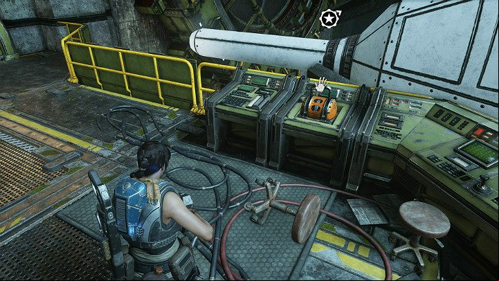 Go to the console and open the hangar doors - Act 3 Chapter 2 - Rocket Plan | Gears 5 Walkthrough - Act III - Gears 5 Guide